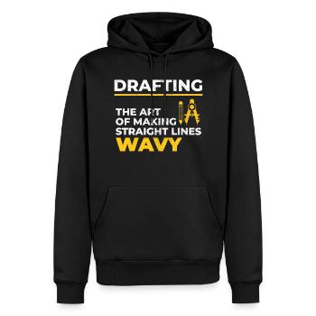 Architecte Dessin Lignes Ondulées Construction Drôle - Sweat à capuche Premium bio Homme - noir - Devant - Nico (187cm)