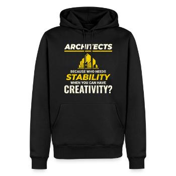 🏰 Architekten: Kreativität statt Stabilität! - Männer Premium Bio Hoodie - Schwarz - Vorne - Nico (187cm)
