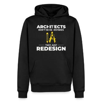 Architecte : Redessiner au lieu d’erreurs ! - Sweat à capuche Premium bio Homme - noir - Devant - Nico (187cm)
