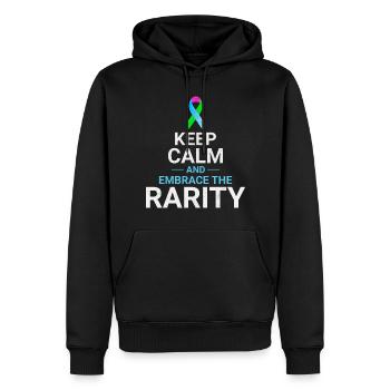 Sensibilisation aux maladies rares : Adoptez la rareté - Sweat à capuche Premium bio Homme - noir - Devant - Nico (187cm)