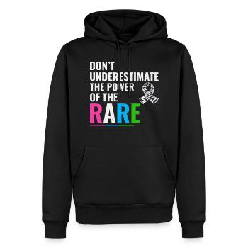 Sensibilisation aux maladies rares - Sweat à capuche Premium bio Homme - noir - Devant - Nico (187cm)