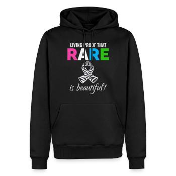 Sensibilisation aux maladies rares Rare is Beautiful - Sweat à capuche Premium bio Homme - noir - Devant - Nico (187cm)