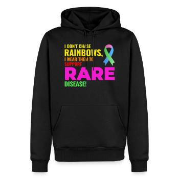 Rainbow Support for Rare Diseases Raise Awareness - Men’s Premium Organic Hoodie - black - Front - Nico (187cm)