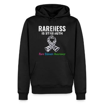 La sensibilisation aux maladies rares fait la force de la rareté - Sweat à capuche Premium bio Homme - noir - Devant - Nico (187cm)