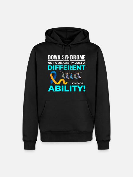 Down Syndrome Awareness Different Ability - Men’s Premium Organic Hoodie - black