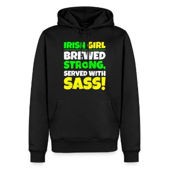 Irish Girl: Starker St. Patricks Day gebraut - Männer Premium Bio Hoodie - Schwarz - Vorne - Nico (187cm)