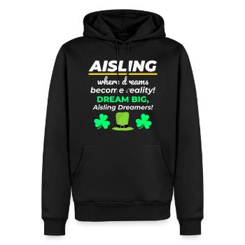 Nom de fille irlandaise Aisling Dreamy Reality pour Dreamer - Sweat à capuche Premium bio Homme - noir - Devant - Nico (187cm)