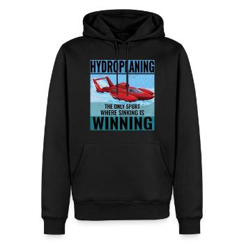 Wasserflugzeug Boot Rennen Humor Gewinnen Platinen - Männer Premium Bio Hoodie - Schwarz - Vorne - Nico (187cm)