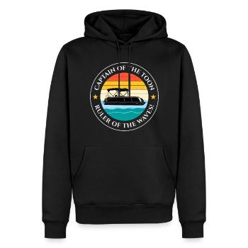 Pontonboot Kapitän Offshore-Bootsfahrt Retro - Männer Premium Bio Hoodie - Schwarz - Vorne - Nico (187cm)