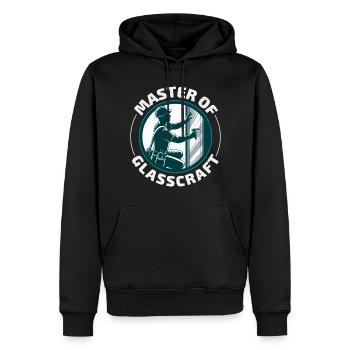 Verglaser Fenster Glasbeschlag Monteur Glasarbeiten - Männer Premium Bio Hoodie - Schwarz - Vorne - Nico (187cm)