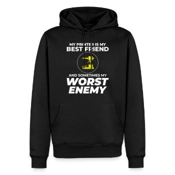 3D Printer 3D Printing - Men’s Premium Organic Hoodie - black - Front - Nico (187cm)
