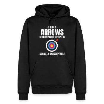Tir à l’arc Cibles Archer Bullseye Tir Sport - Sweat à capuche Premium bio Homme - noir - Devant - Nico (187cm)