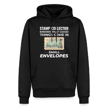 Collectionneur de timbres Collectionneur Hobby Philatéliste - Sweat à capuche Premium bio Homme - noir - Devant - Nico (187cm)