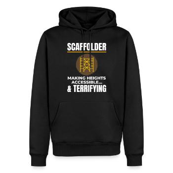 Plate-forme d’échafaudage d’échafaudage de constructeur d’échafaudages - Sweat à capuche Premium bio Homme - noir - Devant - Nico (187cm)