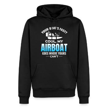 Bateau gonflable Fanboat Bateau hydroglisseur Bateau des marais - Sweat à capuche Premium bio Homme - noir - Devant - Nico (187cm)