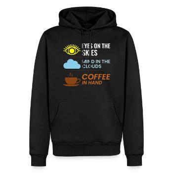 Contrôleur de la circulation aérienne ATC Café Aviation Humour - Sweat à capuche Premium bio Homme - noir - Devant - Nico (187cm)