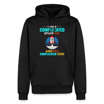 Luft- und Raumfahrtingenieur Raumfahrtraketenwissenschaftler - Männer Premium Bio Hoodie - Schwarz - Vorne - Nico (187cm)