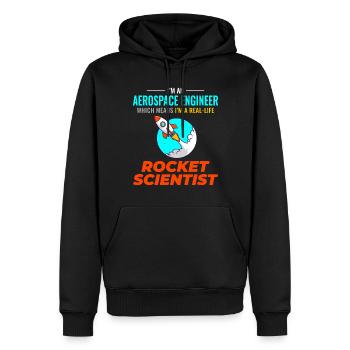 Luft- und Raumfahrtingenieur Raumfahrtraketenwissenschaftler - Männer Premium Bio Hoodie - Schwarz - Vorne - Nico (187cm)