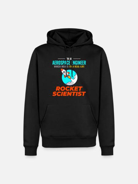 Aerospace Engineer Astronautical Rocket Scientist - Men’s Premium Organic Hoodie - black