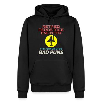 Retired Aerospace Engineer Flight Mechanics Plane - Men’s Premium Organic Hoodie - black - Front - Nico (187cm)