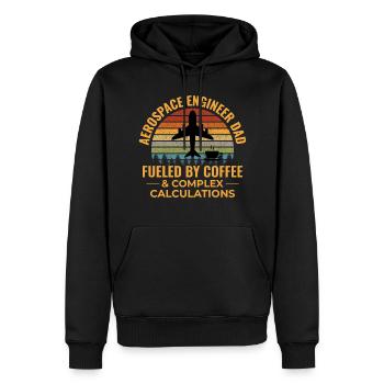 Aerospace Engineer Dad Coffee Plane Airplane - Men’s Premium Organic Hoodie - black - Front - Nico (187cm)