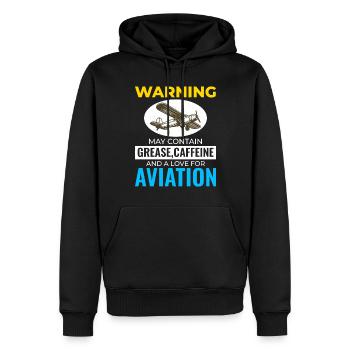 Fluggerätmechaniker Luftfahrttechniker Kaffee Humor - Männer Premium Bio Hoodie - Schwarz - Vorne - Nico (187cm)