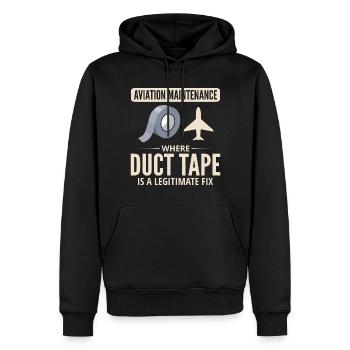 Flugzeugmechaniker Luftfahrtwartung Klebeband - Männer Premium Bio Hoodie - Schwarz - Vorne - Nico (187cm)