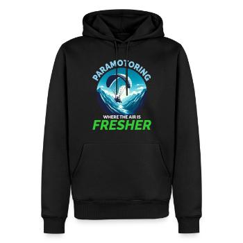Paramotor Pilot Paramotoring Powered Paraglider - Men’s Premium Organic Hoodie - black - Front - Nico (187cm)