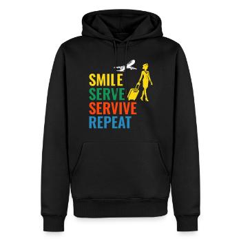 Flugbegleiter Flugbegleiter Flugcabin Crew Personal der Fluggesellschaft - Männer Premium Bio Hoodie - Schwarz - Vorne - Nico (187cm)
