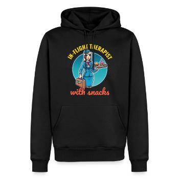 Flugbegleiter Flugbegleiter Flugcabin Crew Personal der Fluggesellschaft - Männer Premium Bio Hoodie - Schwarz - Vorne - Nico (187cm)