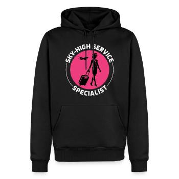 Hôtesse de l’air Hôtesse de l’air - Sweat à capuche Premium bio Homme - noir - Devant - Nico (187cm)