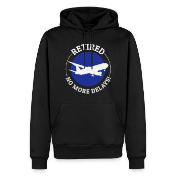 Flugbegleiter im Ruhestand Flugbegleiter Flugbegleiter - Männer Premium Bio Hoodie - Schwarz - Vorne - Nico (187cm)