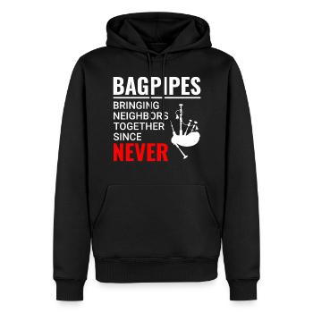 Instrument de joueur de cornemuse Musique écossaise - Sweat à capuche Premium bio Homme - noir - Devant - Nico (187cm)