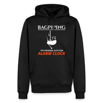 Dudelsackspieler Instrument Schottisch Schottland Musik - Männer Premium Bio Hoodie - Schwarz - Vorne - Nico (187cm)