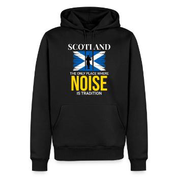 Bagpipe Player Instrument Scottish Scotland Flag - Men’s Premium Organic Hoodie - black - Front - Nico (187cm)