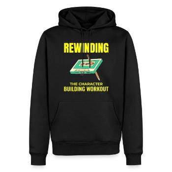 Kassette Tape Zurückspulen 80er Nostalgie Retro 1980er Jahre - Männer Premium Bio Hoodie - Schwarz - Vorne - Nico (187cm)