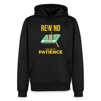 Kassette Tape Zurückspulen 80er Nostalgie Retro 1980er Jahre - Männer Premium Bio Hoodie - Schwarz - Vorne - Nico (187cm)