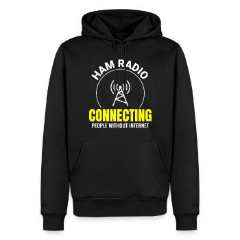Opérateur radio amateur Fréquence des ondes radio - Sweat à capuche Premium bio Homme - noir - Devant - Nico (187cm)