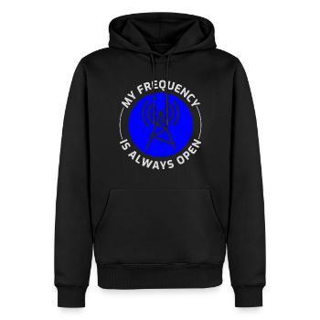 Opérateur radio amateur Fréquence des ondes radio - Sweat à capuche Premium bio Homme - noir - Devant - Nico (187cm)
