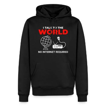 Opérateur radio amateur Fréquence des ondes radio - Sweat à capuche Premium bio Homme - noir - Devant - Nico (187cm)
