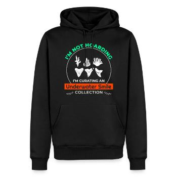 Collectionneur de dents de requin Chasse aux fossiles Paléontologie - Sweat à capuche Premium bio Homme - noir - Devant - Nico (187cm)