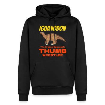 Iguanodon Dinosaurier Dino Paläontologe Fossil - Männer Premium Bio Hoodie - Schwarz - Vorne - Nico (187cm)