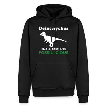 Deinonychus Dinosaurier Dino Paläontologe Fossil - Männer Premium Bio Hoodie - Schwarz - Vorne - Nico (187cm)