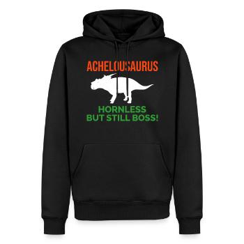 Achelousaurus Dinosaurier Dino Paläontologe Fossil - Männer Premium Bio Hoodie - Schwarz - Vorne - Nico (187cm)