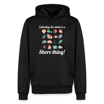 Coquillages Collector Beachcomber Sea Shell Ocean - Sweat à capuche Premium bio Homme - noir - Devant - Nico (187cm)