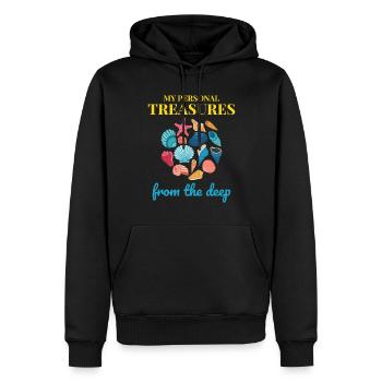 Muscheln Sammler Strandräuber Muschel Ozean - Männer Premium Bio Hoodie - Schwarz - Vorne - Nico (187cm)
