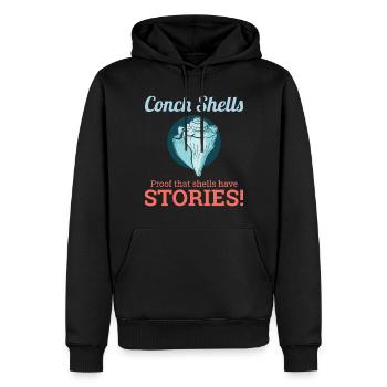Conch Seashells Collector Beachcomber Sea Shell - Men’s Premium Organic Hoodie - black - Front - Nico (187cm)