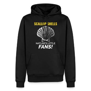 Scallop Seashells Collector Beachcomber Shellfish - Men’s Premium Organic Hoodie - black - Front - Nico (187cm)