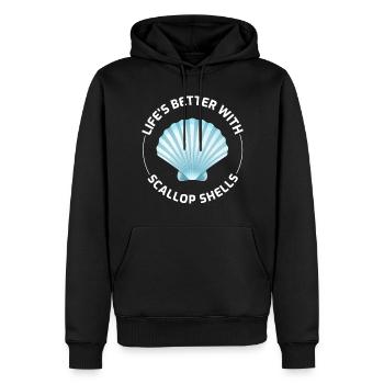 Jakobsmuscheln Sammler Strandräuber Schalentiere - Männer Premium Bio Hoodie - Schwarz - Vorne - Nico (187cm)