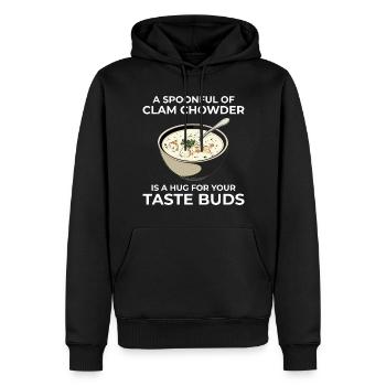 Muschelsuppe Schalentiere urkomische Meeresfrüchtesuppe - Männer Premium Bio Hoodie - Schwarz - Vorne - Nico (187cm)